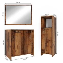 Badmöbel Set "Kiko" Eiche Rustikal 3 Teile, Mit Midischrank Vicco 11 Badmöbel Set "Kiko" Eiche Rustikal 3 Teile, Mit Midischrank Vicco -Möbel Store 20231323 m5608 03 ol