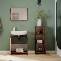 Badmöbel Set "Kiko" Eiche Rustikal 3 Teile, Mit Midischrank Vicco 12 Badmöbel Set "Kiko" Eiche Rustikal 3 Teile, Mit Midischrank Vicco -Möbel Store 20231323 m5608 04 ol