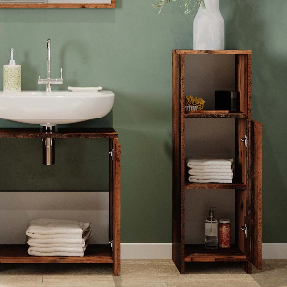 Badmöbel Set "Kiko" Eiche Rustikal 3 Teile, Mit Midischrank Vicco 7 Badmöbel Set "Kiko" Eiche Rustikal 3 Teile, Mit Midischrank Vicco – Bild 5