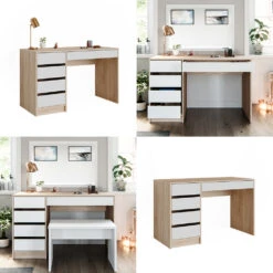Schminktisch "Sherry" Sonoma/Weiß Vicco -Möbel Store 20231412 m4381 08 ol