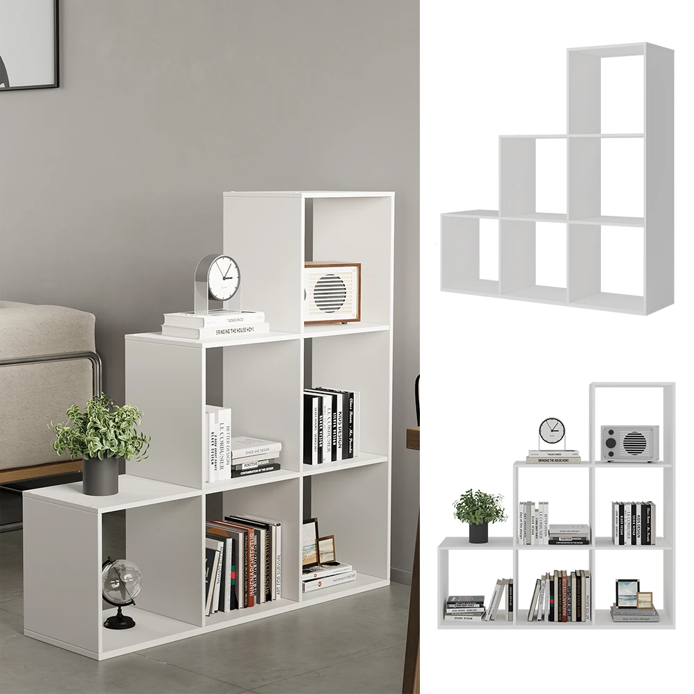 Treppenregal "Theresa" Weiß 104 X 108 Cm 6 Fächer Oskar Store 4 Treppenregal "Theresa" Weiß 104 X 108 Cm 6 Fächer Oskar Store – Bild 2