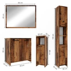 Badmöbel Set "Kiko" Eiche Rustikal 4 Teile Vicco 11 Badmöbel Set "Kiko" Eiche Rustikal 4 Teile Vicco -Möbel Store 20231423 m5610 03 ol