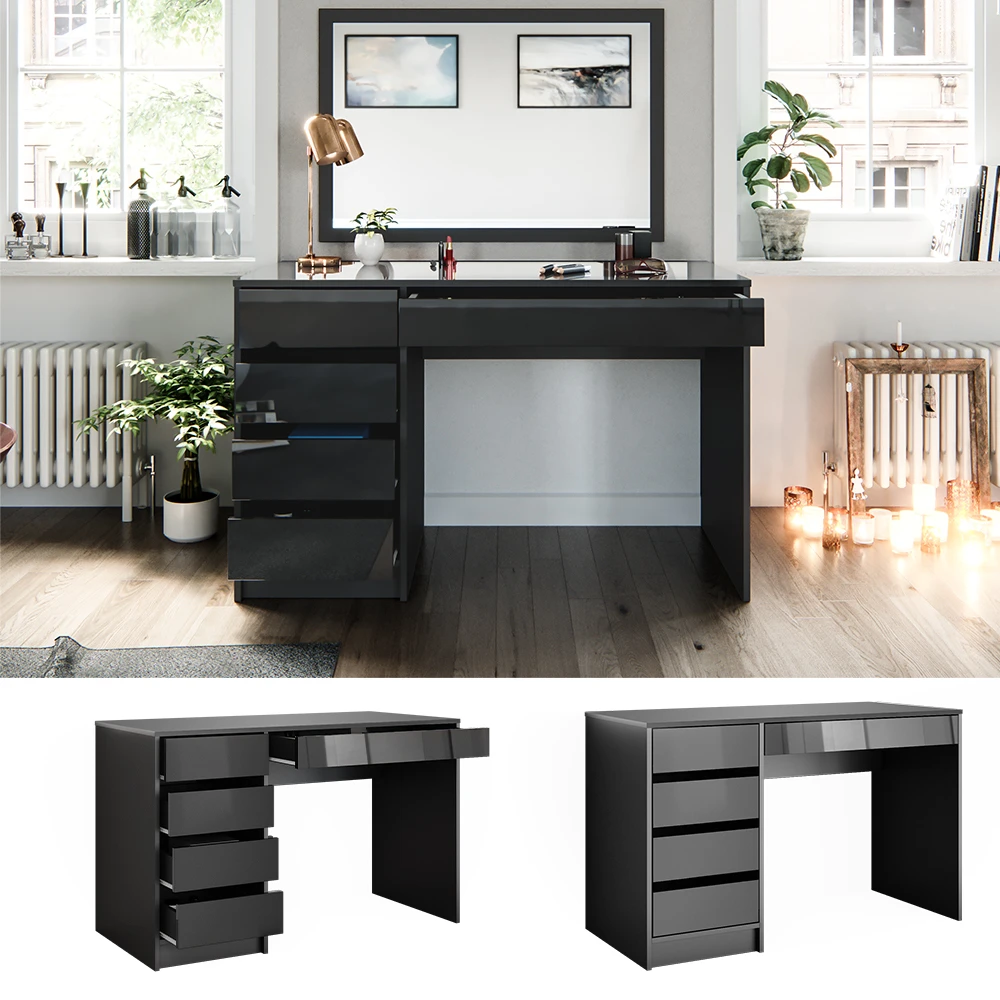 Schminktisch "Sherry" Anthrazit Hochglanz Vicco 4 Schminktisch "Sherry" Anthrazit Hochglanz Vicco – Bild 2
