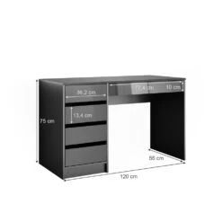 Schminktisch "Sherry" Anthrazit Hochglanz Vicco 12 Schminktisch "Sherry" Anthrazit Hochglanz Vicco -Möbel Store 20231512 m4382 03 ol