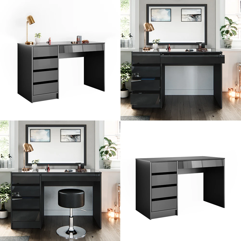 Schminktisch "Sherry" Anthrazit Hochglanz Vicco 10 Schminktisch "Sherry" Anthrazit Hochglanz Vicco – Bild 8