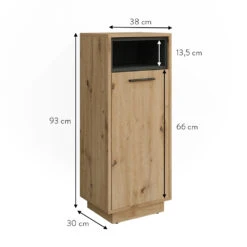 Midischrank "Beatrice" Eiche/Anthrazit 38 X 93 Cm Vicco -Möbel Store 20231610 m5593 03 ol