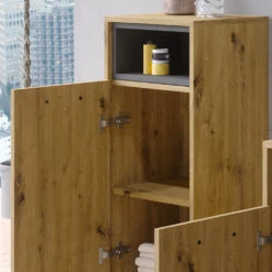 Midischrank "Beatrice" Eiche/Anthrazit 38 X 93 Cm Vicco -Möbel Store 20231610 m5593 05 ol