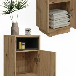 Midischrank "Beatrice" Eiche/Anthrazit 38 X 93 Cm Vicco -Möbel Store 20231610 m5593 06 ol