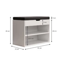 Schuhbank "Titus" Weiß 60 X 45 Cm Mit Auflage Oskar Store 11 Schuhbank "Titus" Weiß 60 X 45 Cm Mit Auflage Oskar Store -Möbel Store 20231614 m5560 03 ol