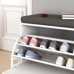 Schuhbank "Georg" Weiß 60 X 49.5 Cm Mit Auflage Oskar Store -Möbel Store 20231705 m5659 05 ol