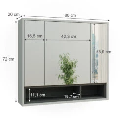 Bad Spiegelschrank "Beatrice" Grau/Anthrazit 80 X 72 Cm Vicco 12 Bad Spiegelschrank "Beatrice" Grau/Anthrazit 80 X 72 Cm Vicco -Möbel Store 20231810 m5594 03 ol