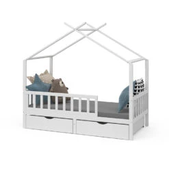 Hausbett "Franka" Weiß 80x160 Cm Mit 2 Schubladen Oskar Store 15 Hausbett "Franka" Weiß 80x160 Cm Mit 2 Schubladen Oskar Store -Möbel Store 20231912 m5553 07 ol