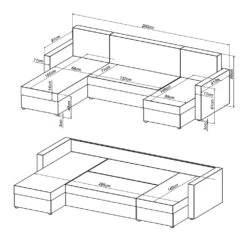 Sofa L Form Dunkelgrau/Hellgrau 290 X 185 Cm Mit Bettkasten Vitalispa -Möbel Store 20232014 m5706 03 ol