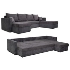 Sofa L Form Dunkelgrau/Hellgrau 290 X 185 Cm Mit Bettkasten Vitalispa -Möbel Store 20232014 m5706 07 ol