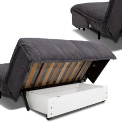 Sofa "Malta" Grau 148 Cm Mit Schlaffunktion Vitalispa -Möbel Store 20232114 m5707 06 ol