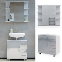 Badmöbel Set "Ilias" Weiß Hochglanz 2 Teile Vicco 11 Badmöbel Set "Ilias" Weiß Hochglanz 2 Teile Vicco -Möbel Store 20232123 m5669 02 ol