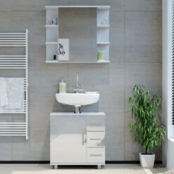 Badmöbel Set "Ilias" Weiß Hochglanz 2 Teile Vicco 13 Badmöbel Set "Ilias" Weiß Hochglanz 2 Teile Vicco -Möbel Store 20232123 m5669 04 ol