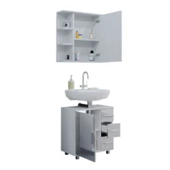 Badmöbel Set "Ilias" Weiß Hochglanz 2 Teile Vicco 16 Badmöbel Set "Ilias" Weiß Hochglanz 2 Teile Vicco -Möbel Store 20232123 m5669 07 ol