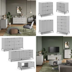 Nachttisch "Eliza" Grau 66 X 60 Cm 2er Set Vicco -Möbel Store 20232405 m5745 2er set 08 ol