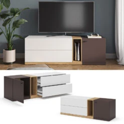 Lowboard "Phönix" Weiß/Braun 170 X 55 Cm Vicco 12 Lowboard "Phönix" Weiß/Braun 170 X 55 Cm Vicco -Möbel Store 20232410 m5514 02 ol