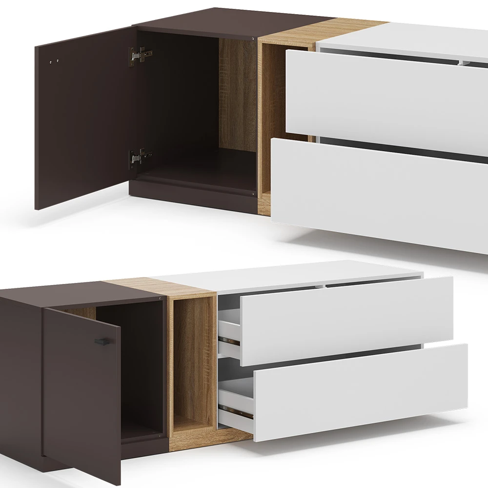 Lowboard "Phönix" Weiß/Braun 170 X 55 Cm Vicco 8 Lowboard "Phönix" Weiß/Braun 170 X 55 Cm Vicco – Bild 6