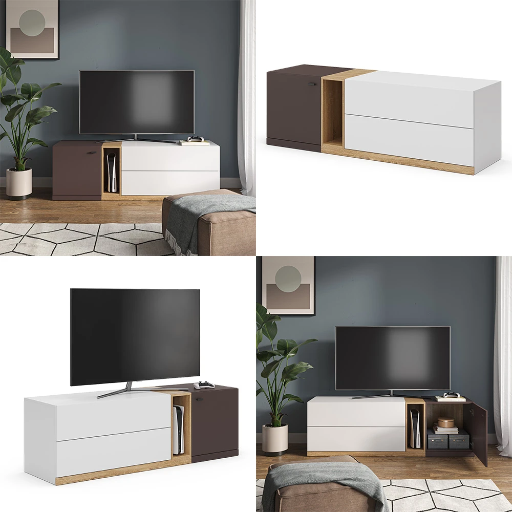 Lowboard "Phönix" Weiß/Braun 170 X 55 Cm Vicco 10 Lowboard "Phönix" Weiß/Braun 170 X 55 Cm Vicco – Bild 8