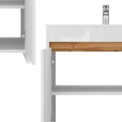 Badmöbel Set "Lemgo" Weiß 2 Teile, Unterschrank 80 Cm Vicco -Möbel Store 20232421 m5496 06 ol