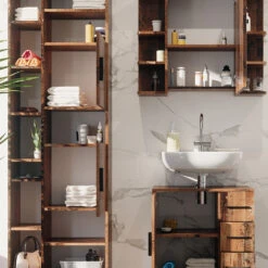 Badmöbel Set "Ilias" Eiche Rustikal 3 Teile, Mit Unterschrank 60 Cm Vicco -Möbel Store 20232428 m5871 05 ol