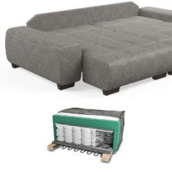Sofa L Form "Perry" Grau 260 X 160 Cm Vitalispa -Möbel Store 20232512 m1764 06 ol