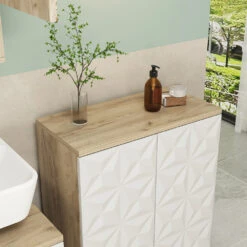 Midischrank "Edge" Weiß/Eiche 60 X 79.5 Cm Mit 2 Türen Und 3 Fächer Vicco 14 Midischrank "Edge" Weiß/Eiche 60 X 79.5 Cm Mit 2 Türen Und 3 Fächer Vicco -Möbel Store 20232812 m5665 05 ol