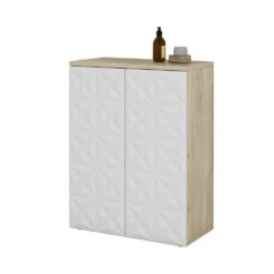 Midischrank "Edge" Weiß/Eiche 60 X 79.5 Cm Mit 2 Türen Und 3 Fächer Vicco 16 Midischrank "Edge" Weiß/Eiche 60 X 79.5 Cm Mit 2 Türen Und 3 Fächer Vicco -Möbel Store 20232812 m5665 07 ol