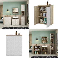 Midischrank "Edge" Weiß/Eiche 60 X 79.5 Cm Mit 2 Türen Und 3 Fächer Vicco 17 Midischrank "Edge" Weiß/Eiche 60 X 79.5 Cm Mit 2 Türen Und 3 Fächer Vicco -Möbel Store 20232812 m5665 08 ol