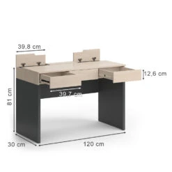 Schreibtisch "Toronto" Anthrazit/Holz 120 X 30 Cm Vicco -Möbel Store 20233105 m5427 03 ol
