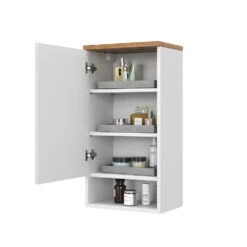 Badschrank "Eden" Weiß Hochglanz/Artisan-Eiche 40 X 77.5 Cm Mit 4 Fächer Vicco -Möbel Store 20233117 m5520 07 ol