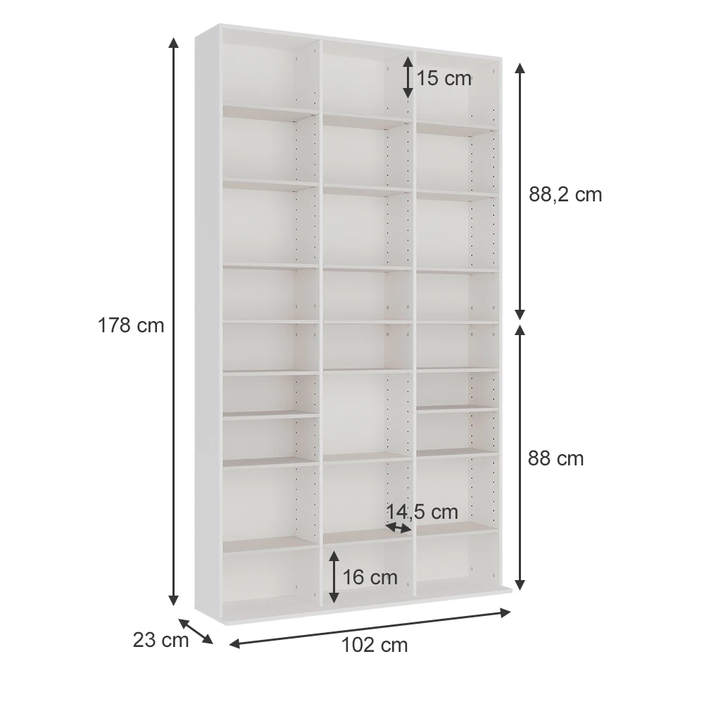 CD Regal "Anna" Weiß 102 X 178 Cm Mit 27 Fächern Oskar Store 5 CD Regal "Anna" Weiß 102 X 178 Cm Mit 27 Fächern Oskar Store – Bild 3