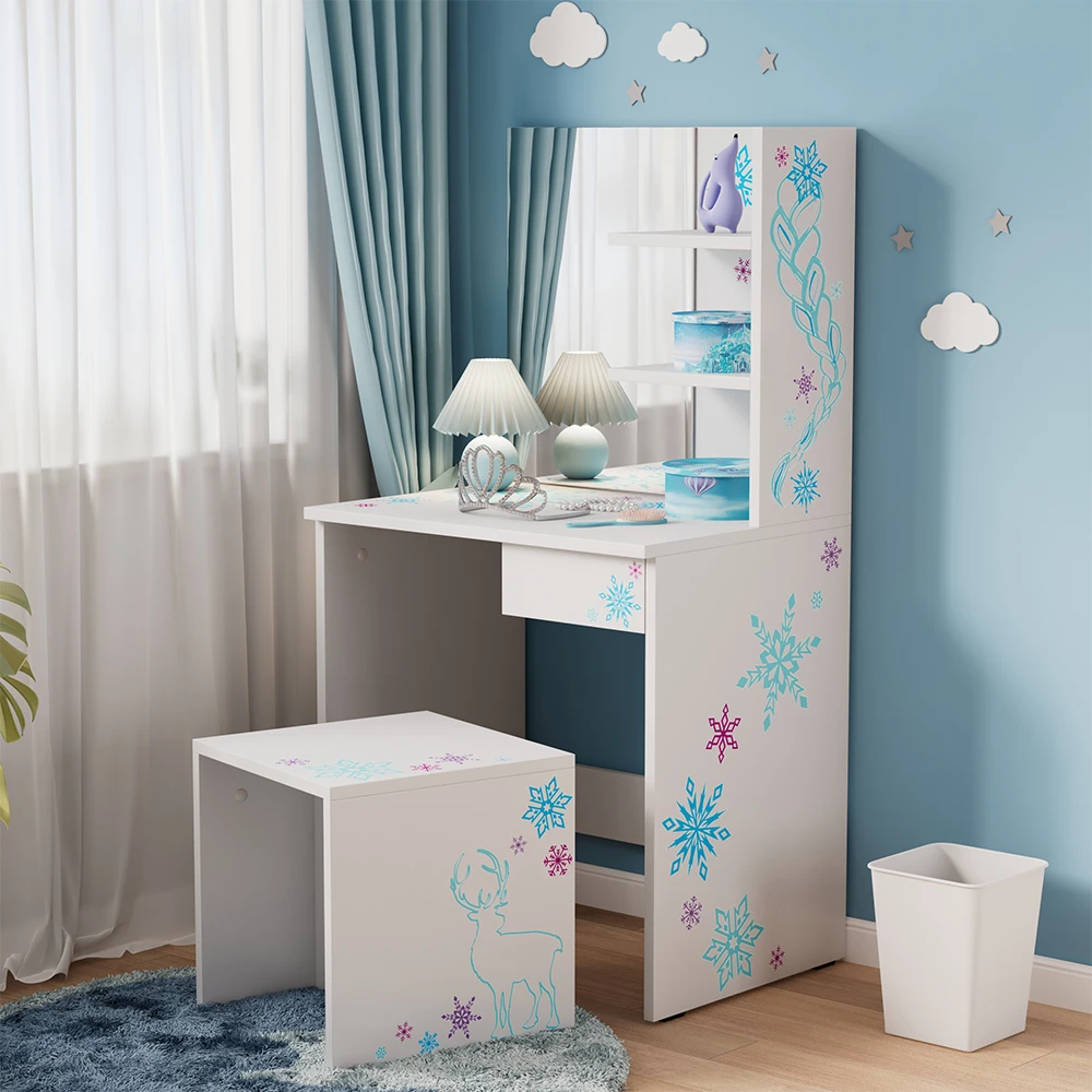 Schminktisch "Schneeflocke" Weiß 55 Cm Mit Hocker Oskar Store 6 Schminktisch "Schneeflocke" Weiß 55 Cm Mit Hocker Oskar Store – Bild 4