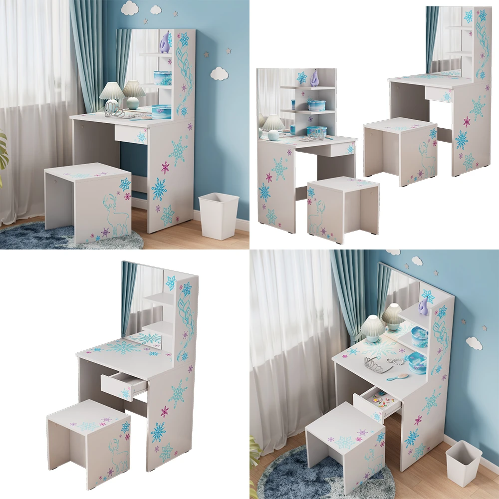 Schminktisch "Schneeflocke" Weiß 55 Cm Mit Hocker Oskar Store 10 Schminktisch "Schneeflocke" Weiß 55 Cm Mit Hocker Oskar Store – Bild 8