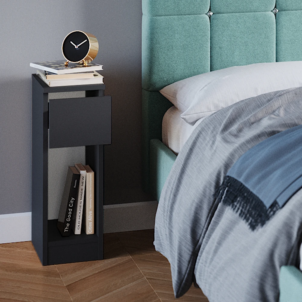 Nachttisch "Enton" Schwarz 20 X 59.5 Cm Vicco 7 Nachttisch "Enton" Schwarz 20 X 59.5 Cm Vicco – Bild 5