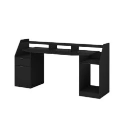 Gaming Tisch "Sonic" Schwarz 179.8 X 48 Cm Mit Schubladen Oskar Store