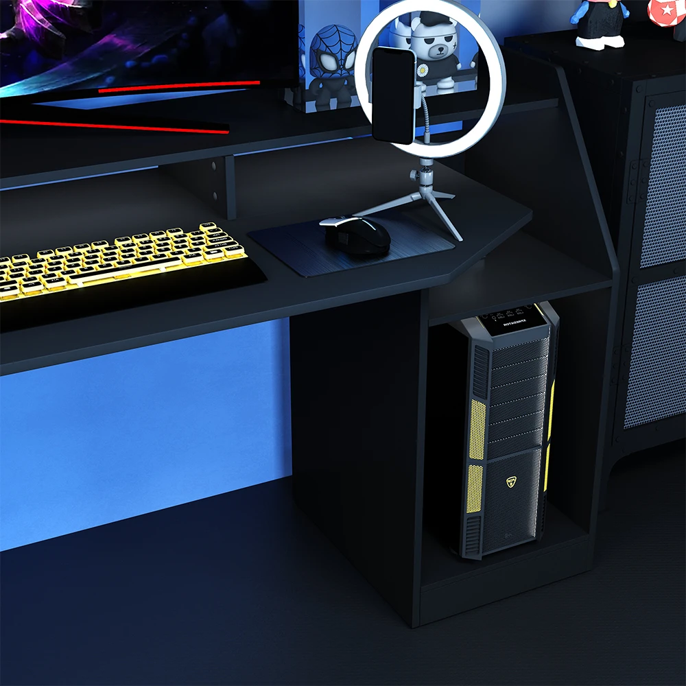 Gaming Tisch "Sonic" Schwarz 179.8 X 48 Cm Mit Schubladen Oskar Store 7 Gaming Tisch "Sonic" Schwarz 179.8 X 48 Cm Mit Schubladen Oskar Store – Bild 5