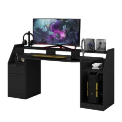Gaming Tisch "Sonic" Schwarz 179.8 X 48 Cm Mit Schubladen Oskar Store 15 Gaming Tisch "Sonic" Schwarz 179.8 X 48 Cm Mit Schubladen Oskar Store -Möbel Store 20233312 m5678 07 ol