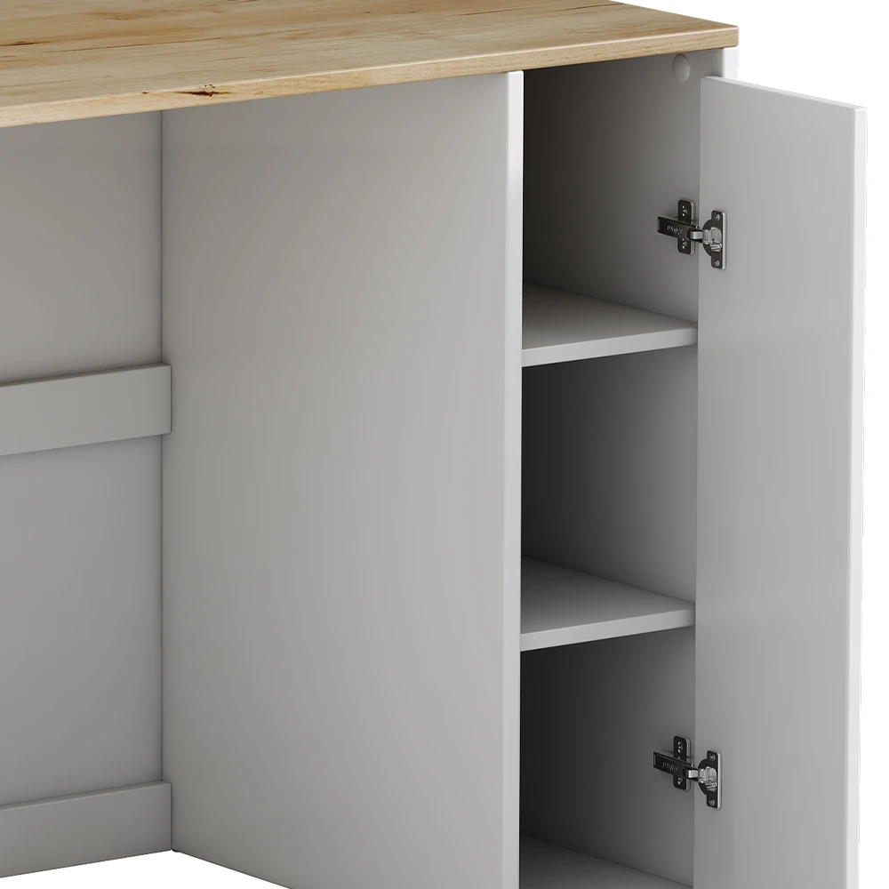 Waschmaschinenschrank "Viktor" Weiß/Eiche 93.5 X 88.5 Cm Mit 3 Fächer Oskar-Store 8 Waschmaschinenschrank "Viktor" Weiß/Eiche 93.5 X 88.5 Cm Mit 3 Fächer Oskar-Store – Bild 6