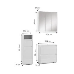 Badmöbel Set "Majest" Weiß/Weiß Hochglanz 3 Teile Vicco 12 Badmöbel Set "Majest" Weiß/Weiß Hochglanz 3 Teile Vicco -Möbel Store 20233417 m5618 03 ol