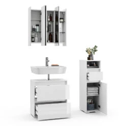 Badmöbel Set "Majest" Weiß/Weiß Hochglanz 3 Teile Vicco 16 Badmöbel Set "Majest" Weiß/Weiß Hochglanz 3 Teile Vicco -Möbel Store 20233417 m5618 07 ol