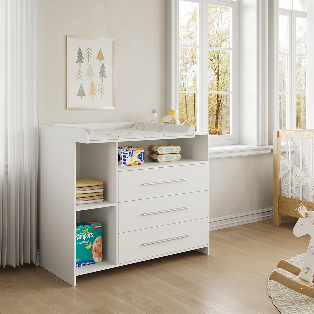 Wickelkommode "Paula" Weiß 110 X 93.5 Cm Mit Wickelaufsatz Oskar Store 6 Wickelkommode "Paula" Weiß 110 X 93.5 Cm Mit Wickelaufsatz Oskar Store – Bild 4