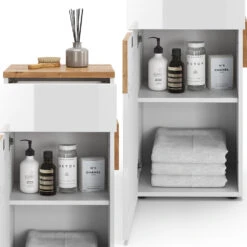 Midischrank "Eden" Weiß Hochglanz/Artisan-Eiche 40 X 84 Cm Vicco -Möbel Store 20233517 m5522 06 ol