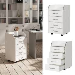 Rollcontainer "Gwendolyn" Weiß 40 X 36 Cm Mit 4 Schubladen Oskar Store -Möbel Store 20233621 m5657 02 ol