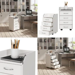 Rollcontainer "Gwendolyn" Weiß 40 X 36 Cm Mit 4 Schubladen Oskar Store -Möbel Store 20233621 m5657 08 ol