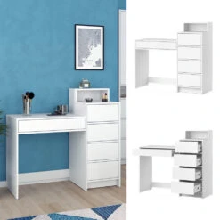 Schminktisch "Nara" Weiß 110.5 Cm Mit 5 Schubladen Vicco -Möbel Store 20233913 m5605 02 ol