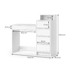 Schminktisch "Nara" Weiß 110.5 Cm Mit 5 Schubladen Vicco -Möbel Store 20233913 m5605 03 ol